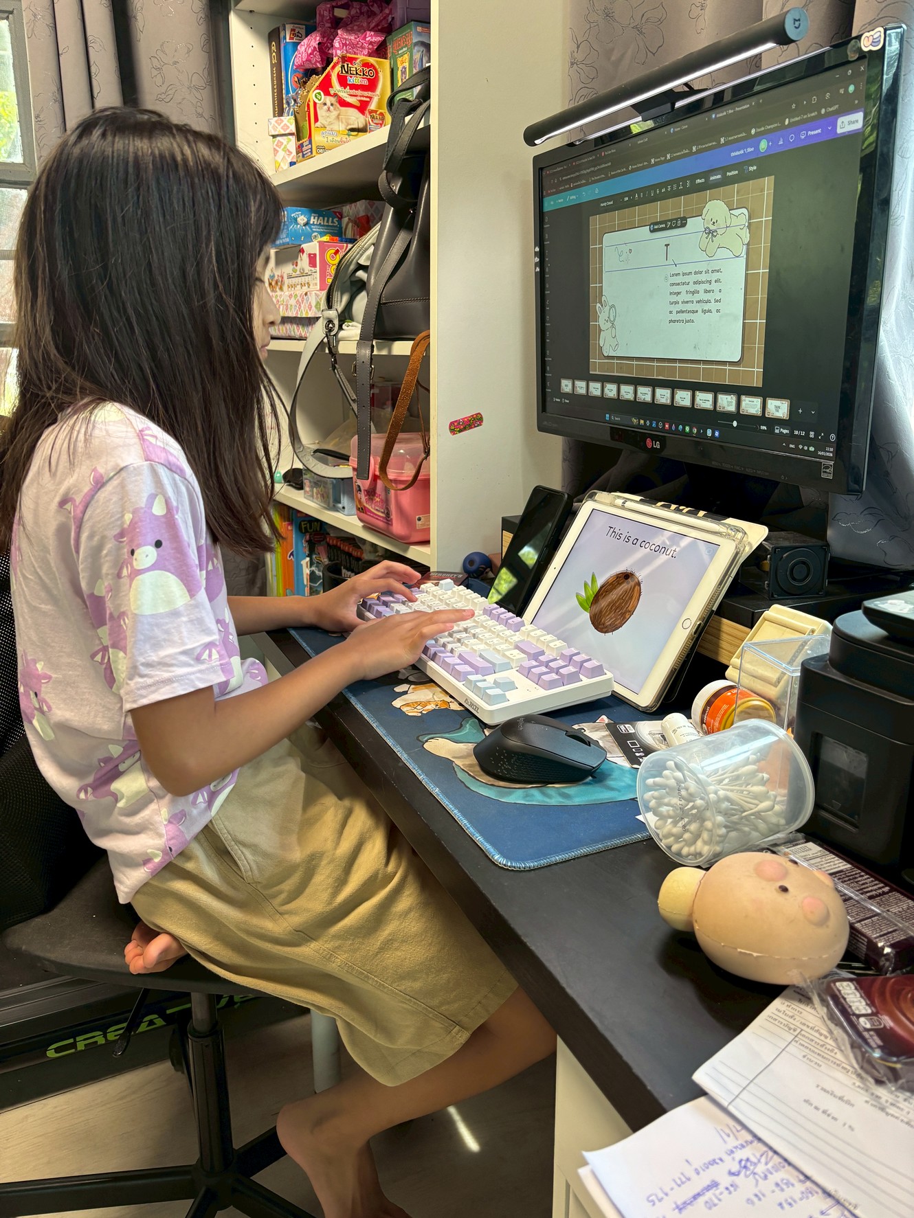 ฝึกฝนกา่รพิมพ์ การอ่าน และการแปล